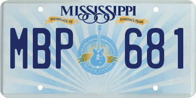 MS license plate MBP681