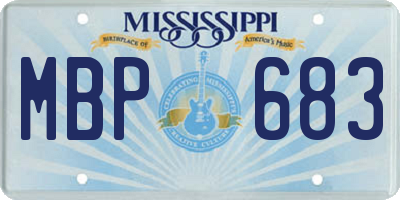 MS license plate MBP683