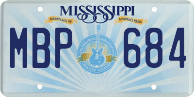 MS license plate MBP684