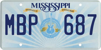 MS license plate MBP687