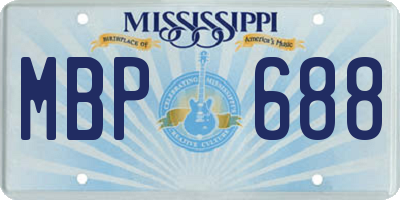 MS license plate MBP688