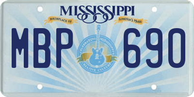 MS license plate MBP690
