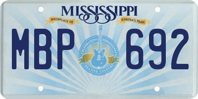 MS license plate MBP692