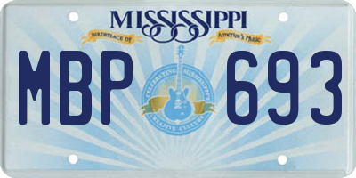 MS license plate MBP693