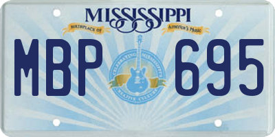 MS license plate MBP695