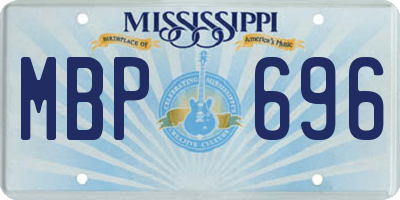 MS license plate MBP696