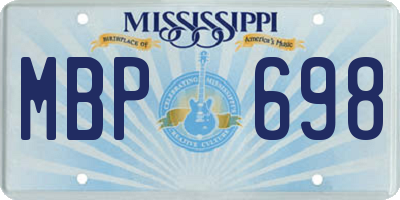 MS license plate MBP698