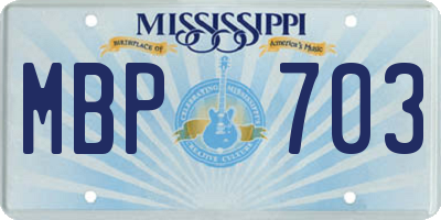 MS license plate MBP703