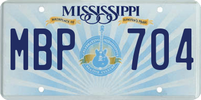 MS license plate MBP704