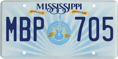 MS license plate MBP705