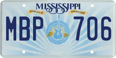 MS license plate MBP706