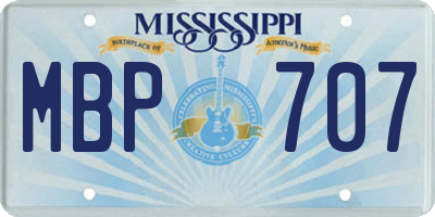 MS license plate MBP707