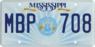 MS license plate MBP708
