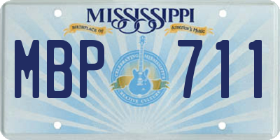 MS license plate MBP711