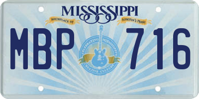 MS license plate MBP716