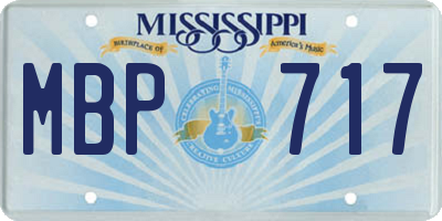 MS license plate MBP717