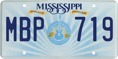 MS license plate MBP719