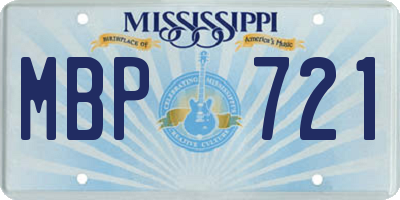 MS license plate MBP721
