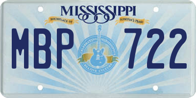 MS license plate MBP722