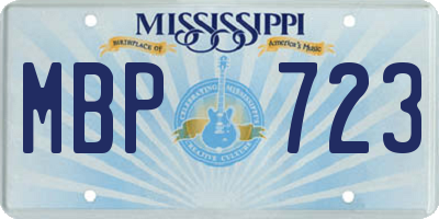 MS license plate MBP723