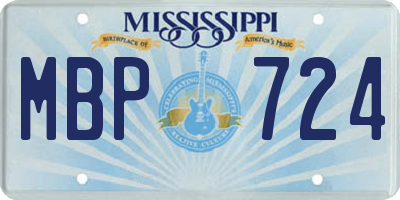 MS license plate MBP724