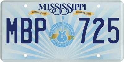 MS license plate MBP725