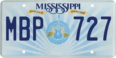 MS license plate MBP727