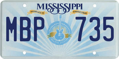 MS license plate MBP735