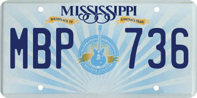 MS license plate MBP736