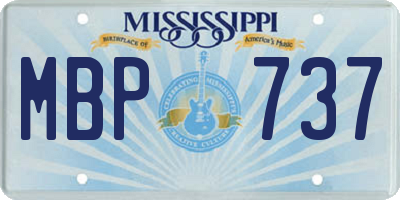 MS license plate MBP737