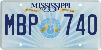 MS license plate MBP740