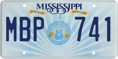 MS license plate MBP741