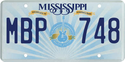 MS license plate MBP748