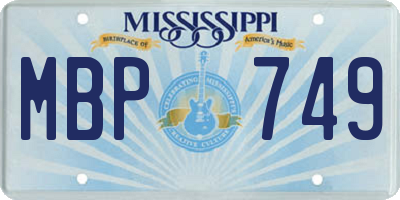 MS license plate MBP749