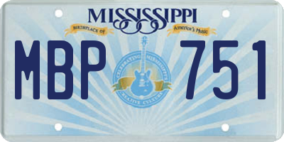 MS license plate MBP751