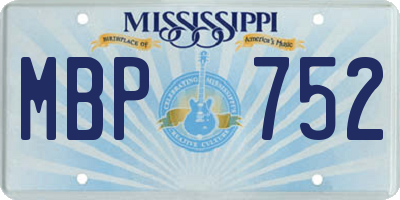 MS license plate MBP752