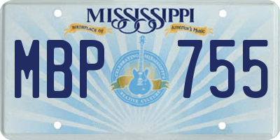MS license plate MBP755