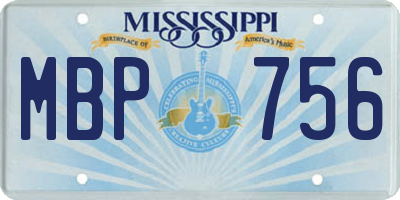 MS license plate MBP756