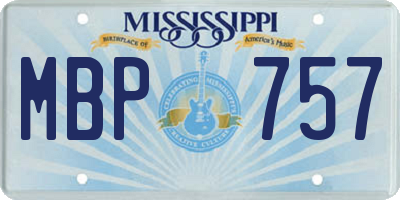 MS license plate MBP757