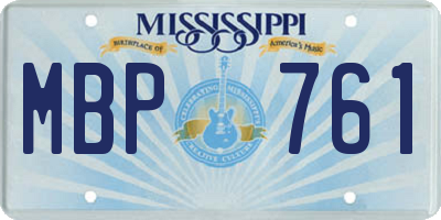 MS license plate MBP761