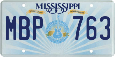 MS license plate MBP763