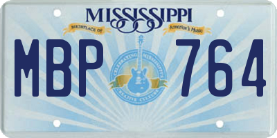 MS license plate MBP764