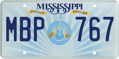 MS license plate MBP767