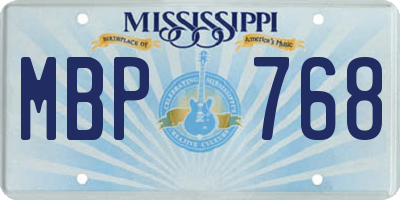 MS license plate MBP768
