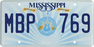 MS license plate MBP769