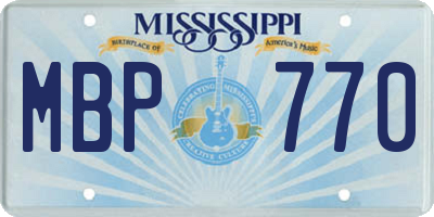 MS license plate MBP770