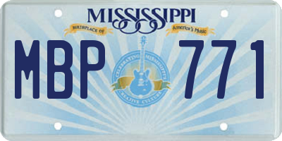 MS license plate MBP771