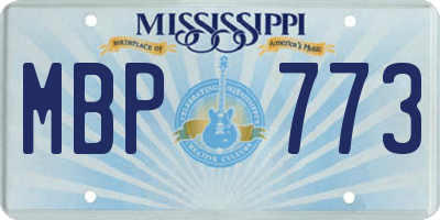 MS license plate MBP773