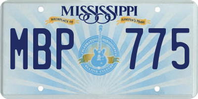 MS license plate MBP775