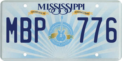 MS license plate MBP776